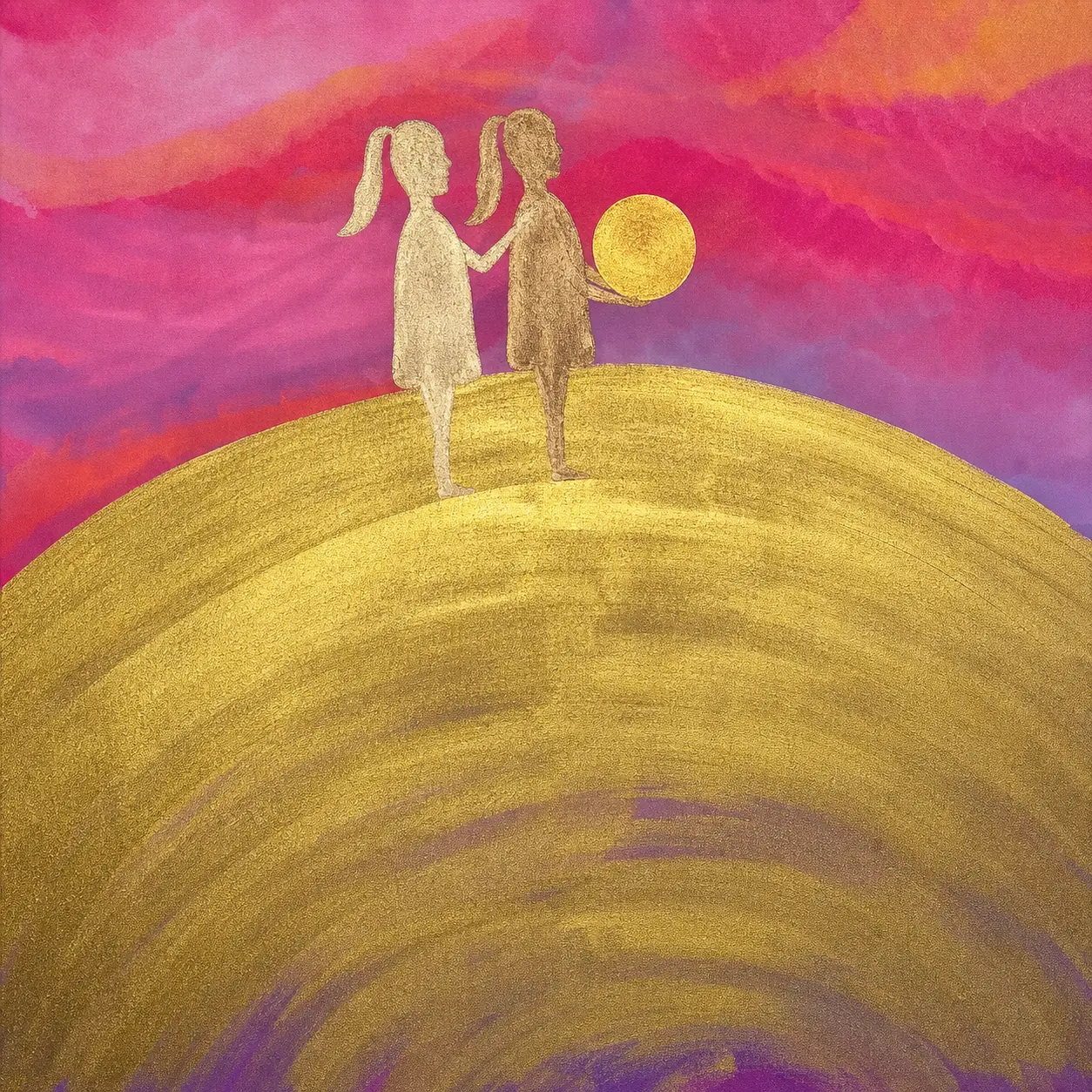 Hinter sich stehen, Acryl auf Leinwand, 100x100