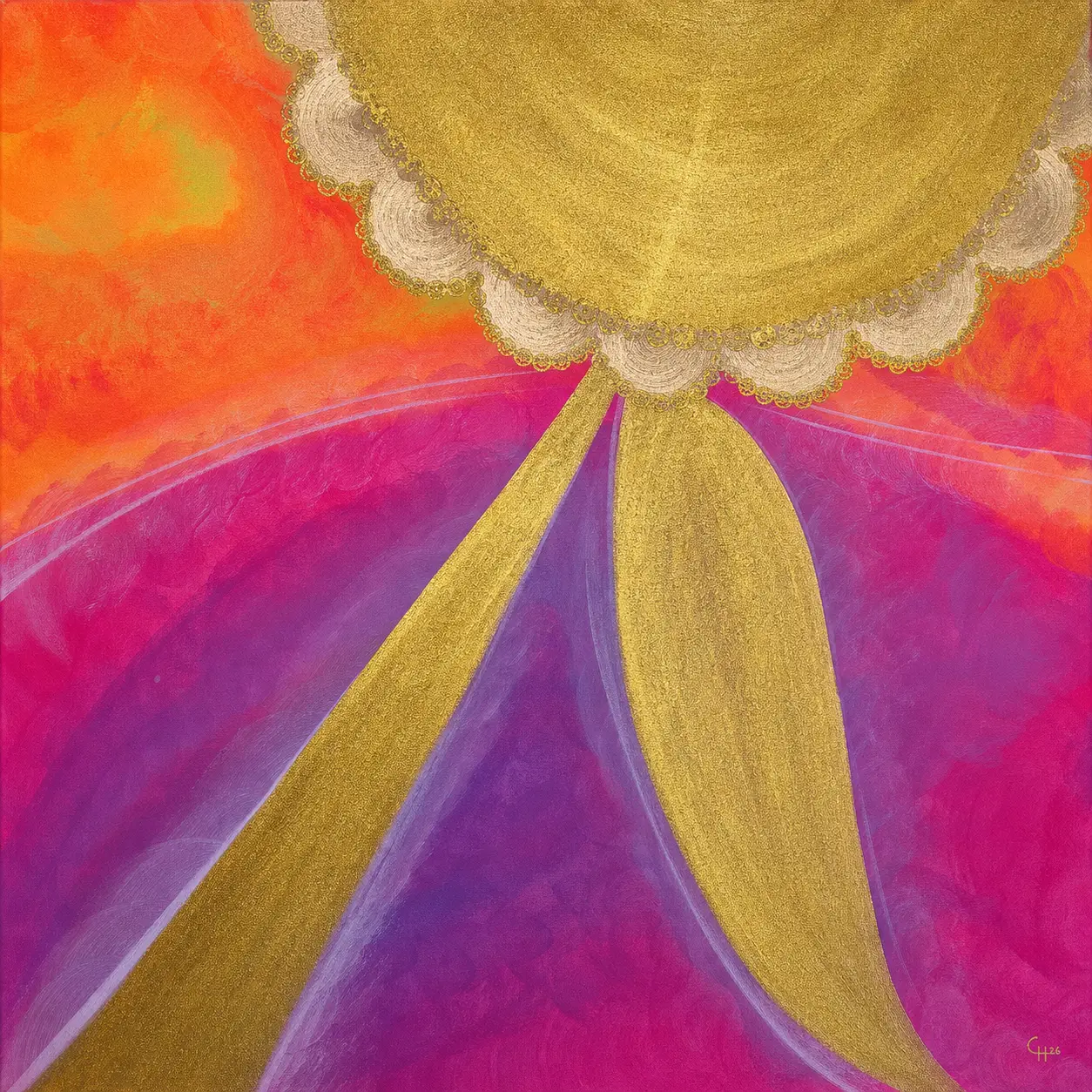 Wo Licht sich sammelt, Acryl auf Leinwand, 80x80